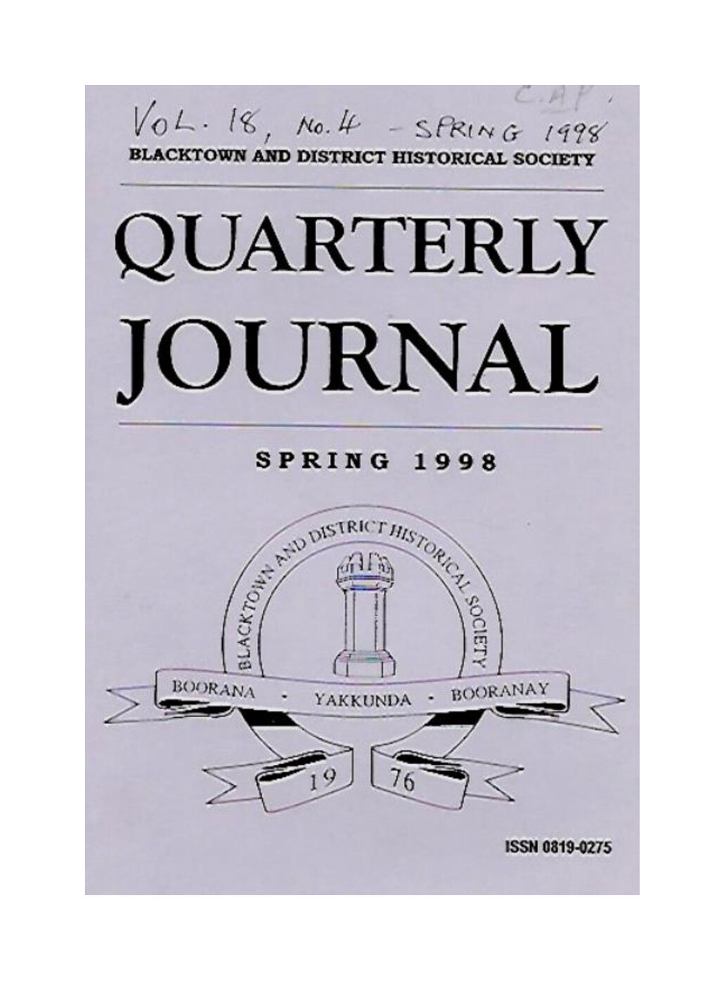 Quarterly Journal, Spring 1998