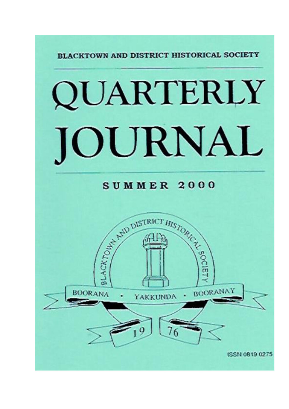 Quarterly Journal, Summer 2000