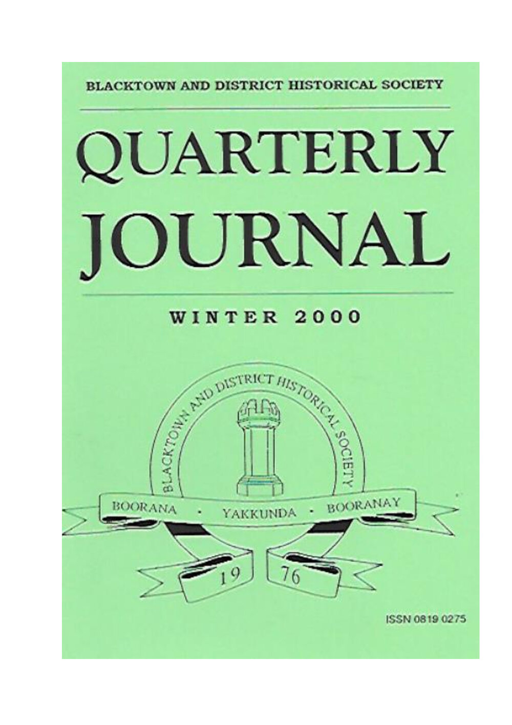 Quarterly Journal, Winter 2000