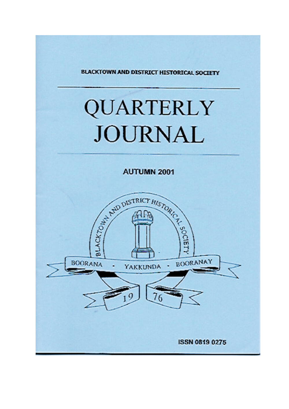 Quarterly Journal, Autumn 2001