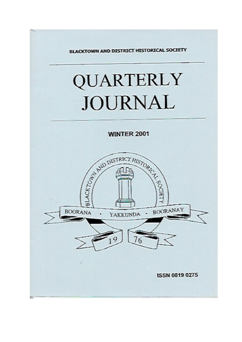 Quarterly Journal, Winter 2001
