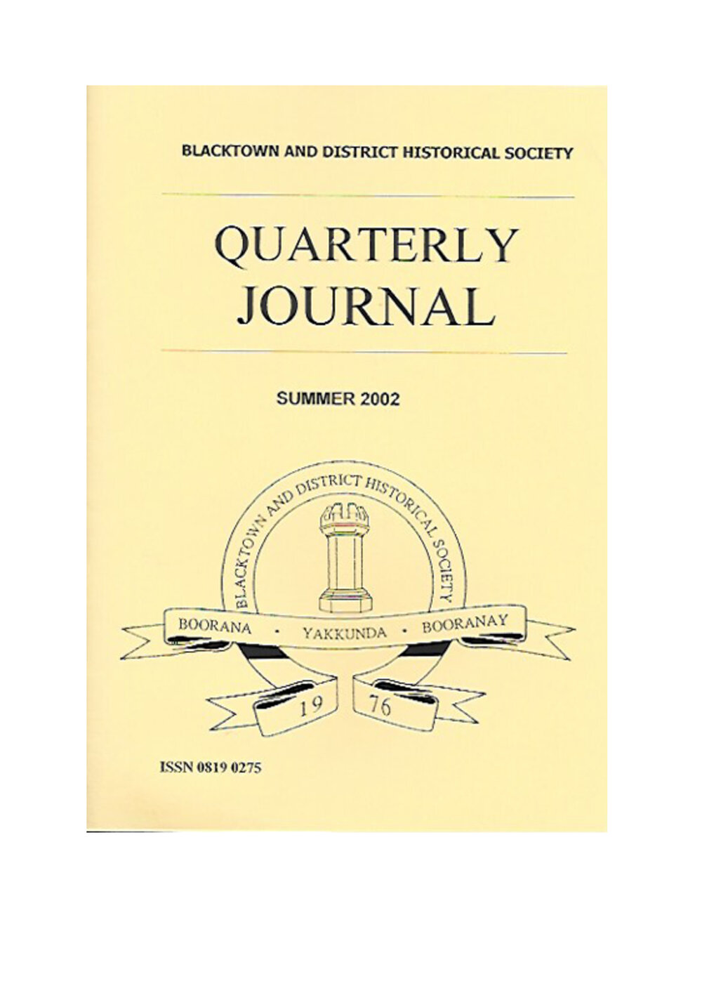 Quarterly Journal, Summer 2002