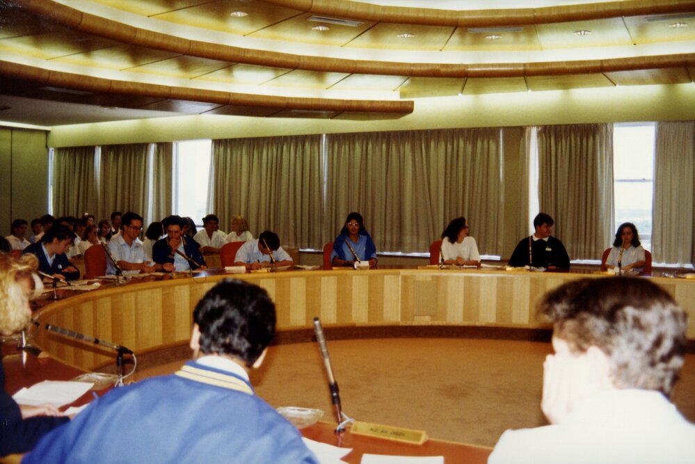 School students at Blacktown City Council Chambers