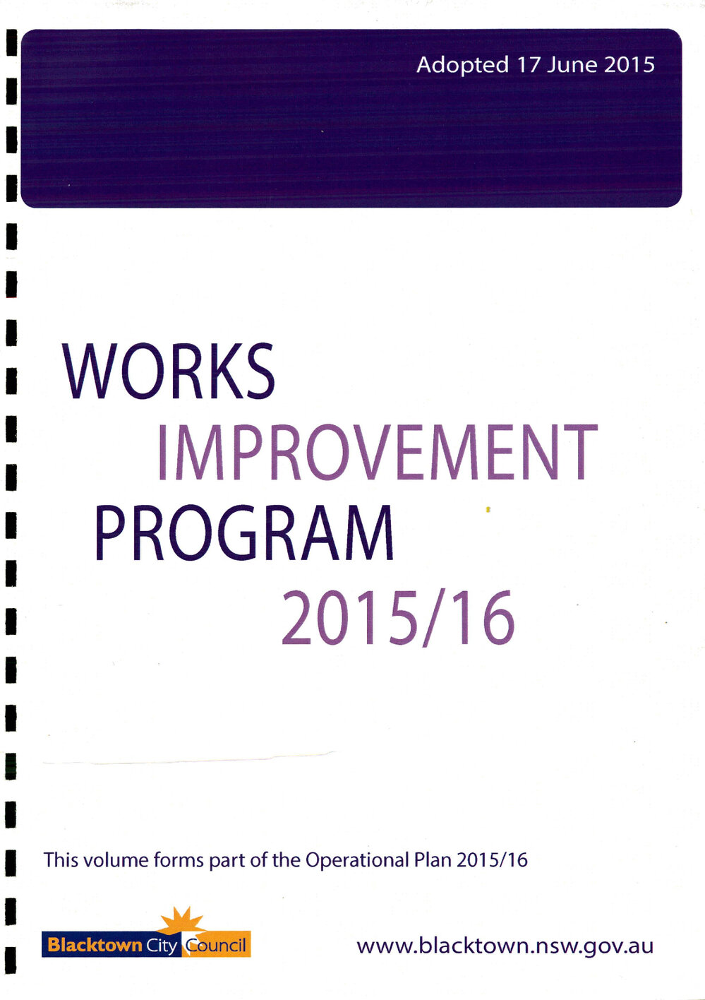 Blacktown City Council Works Improvement Program, 2015-2016