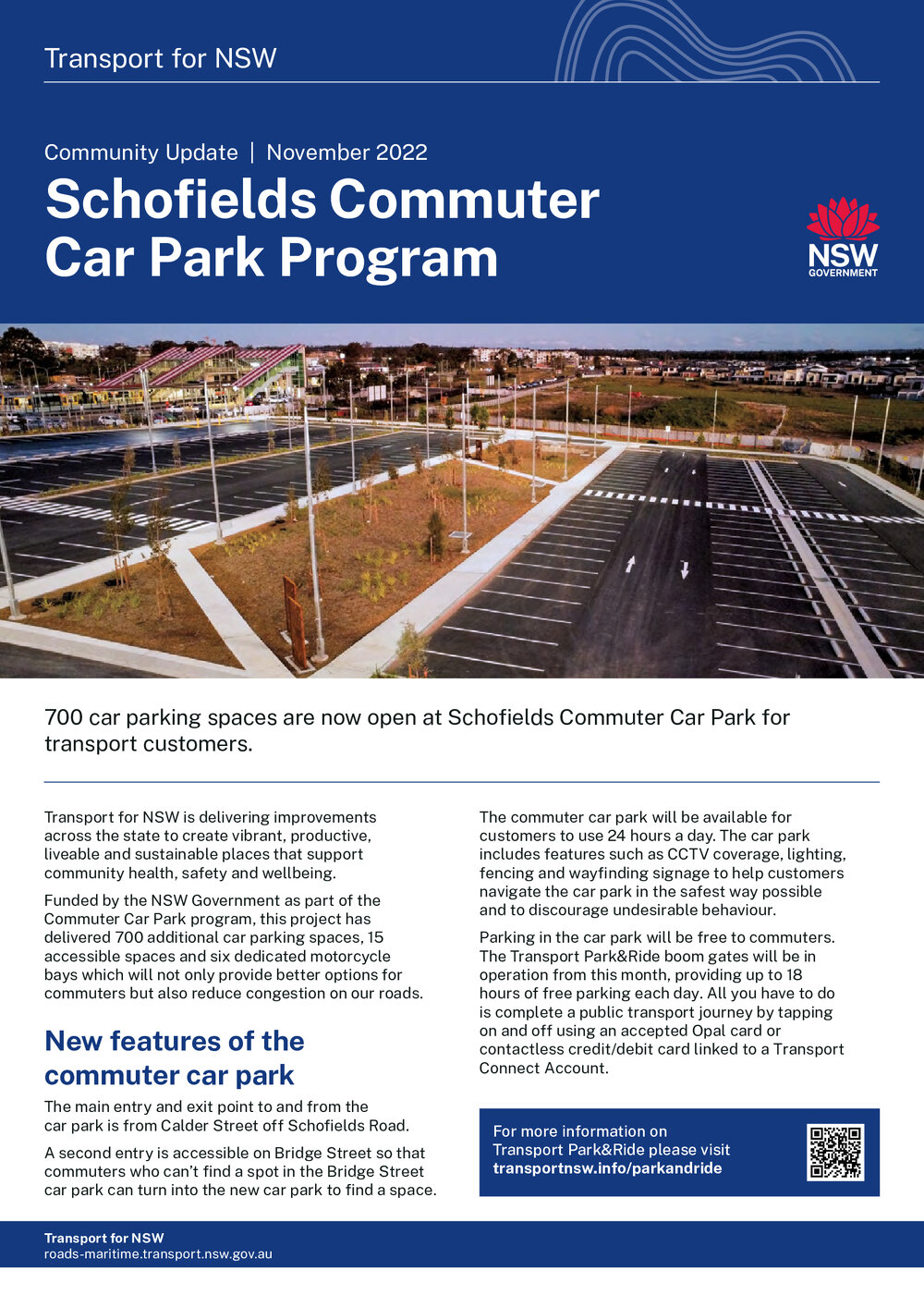Schofields Commuter Carpark Completion, November 2022