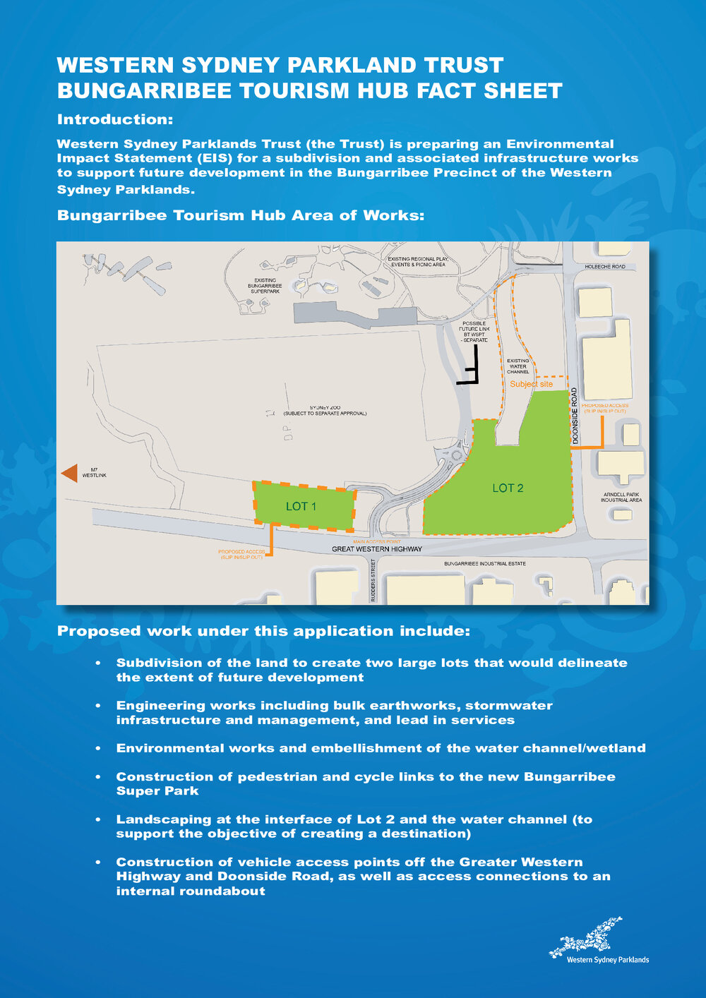 Western Sydney Parklands Trust Bungarribee Tourism Hub Fact Sheet