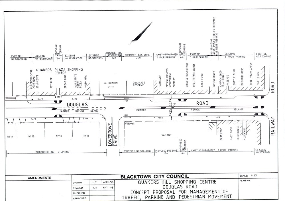 Concept Proposal for Traffic Management, Quakers Hill Shopping Centre, 1995