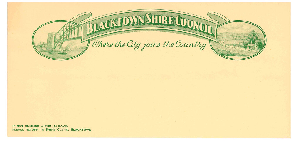 Blacktown Shire Council Envelope,  c1936