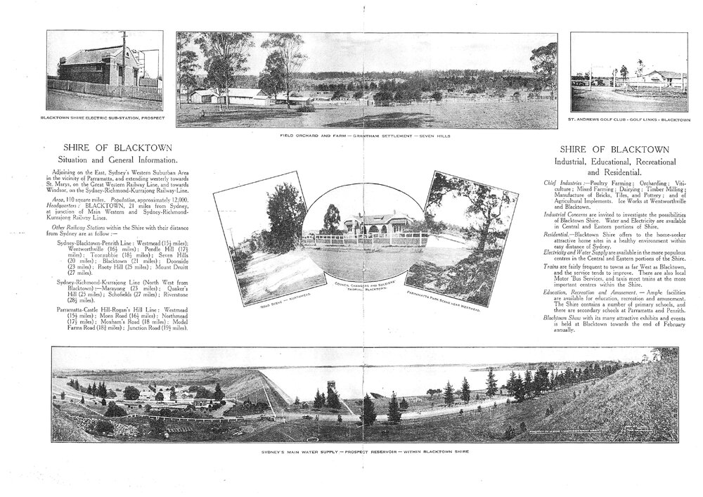 Blacktown Shire Council information,1930's