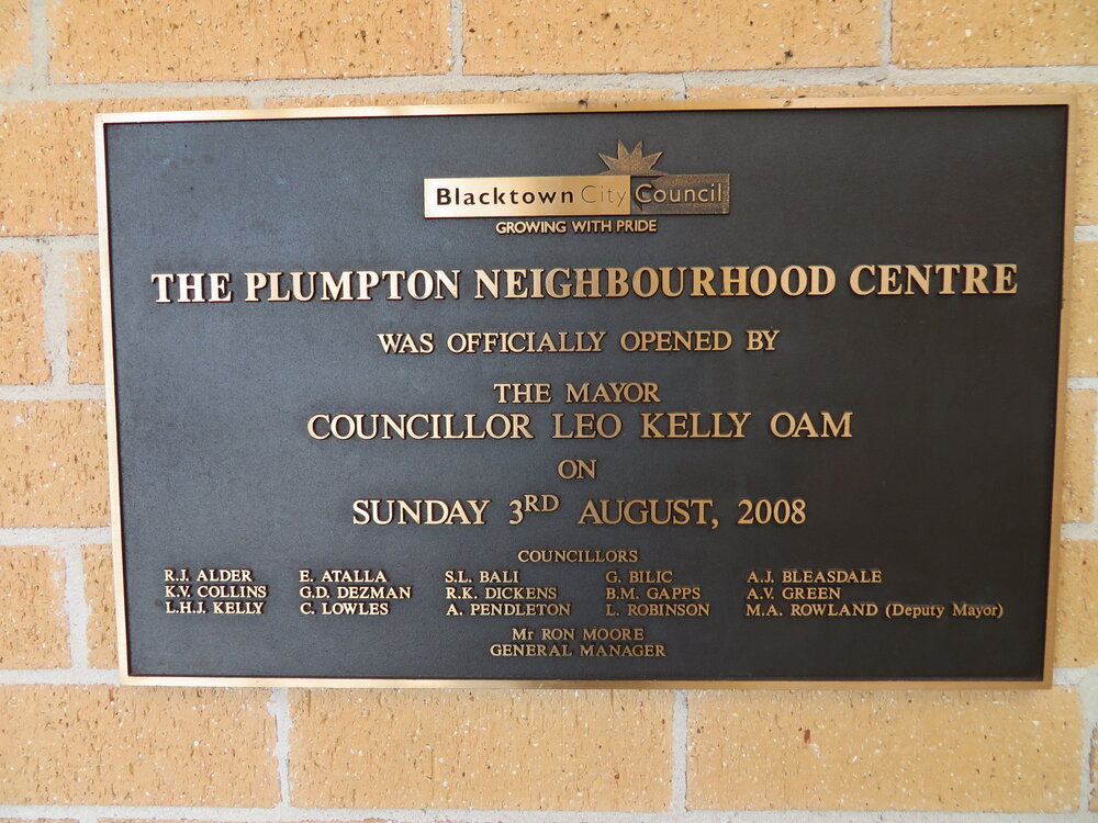 Plumpton Neighbourhood Centre, Plumpton - Plaque