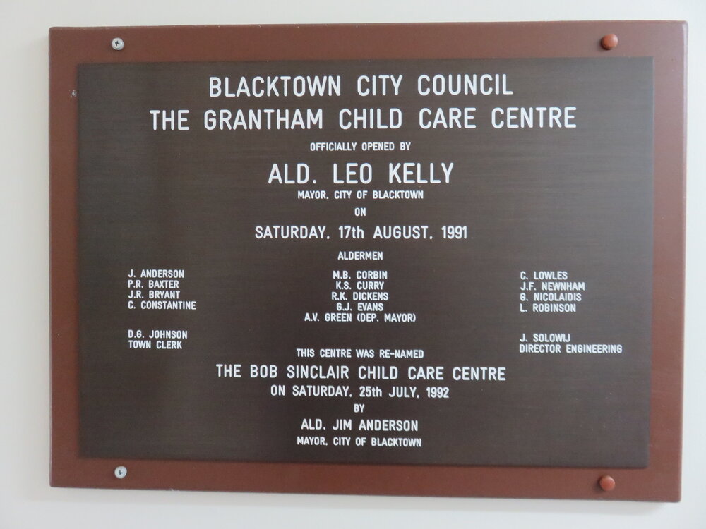 Grantham Child Care Centre, Seven Hills - Plaque