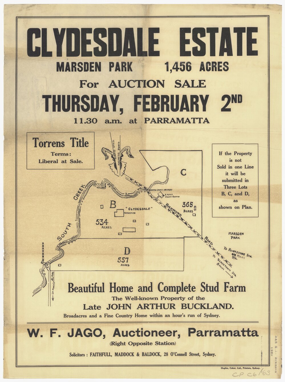 Clydesdale Estate, Marsden Park, 1933
