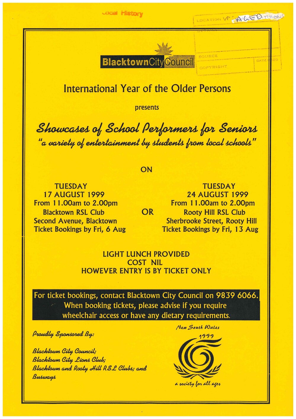 International Year of the Older Persons, School Performance, 1999