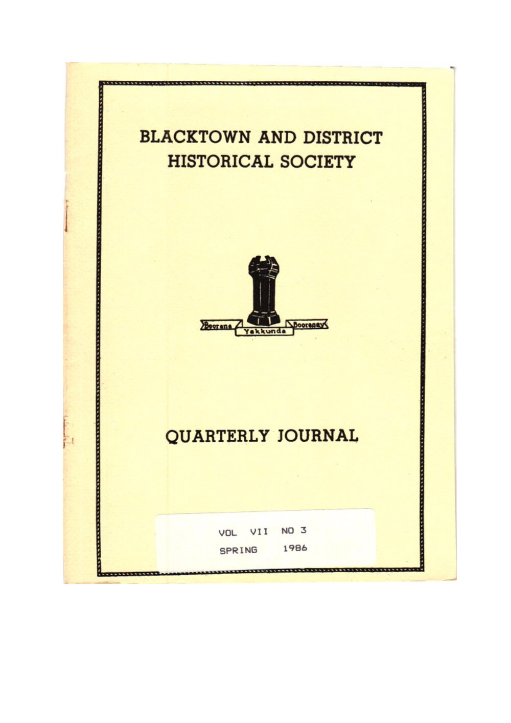 Quarterly Journal, Spring 1986