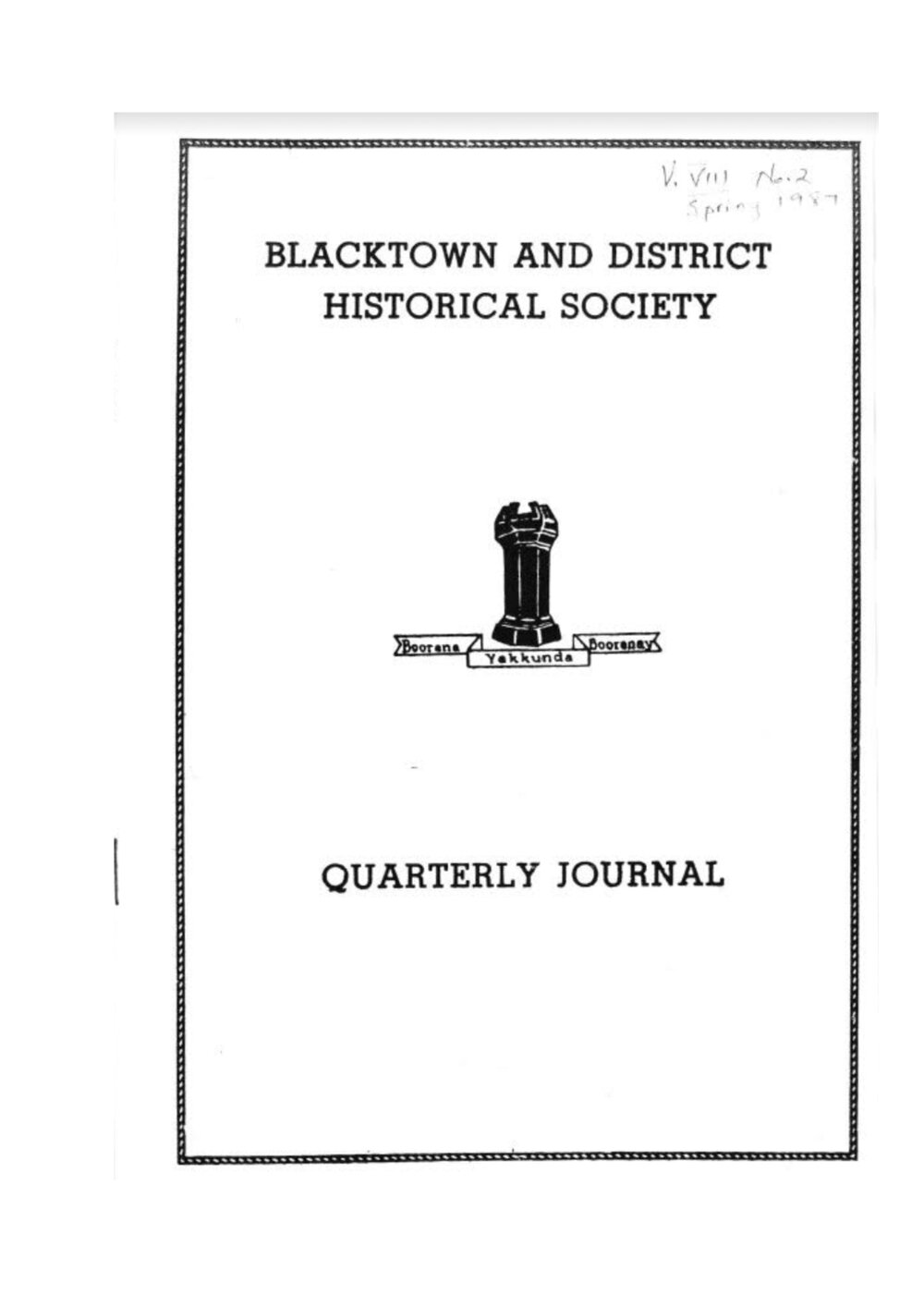 Quarterly Journal, Spring 1987