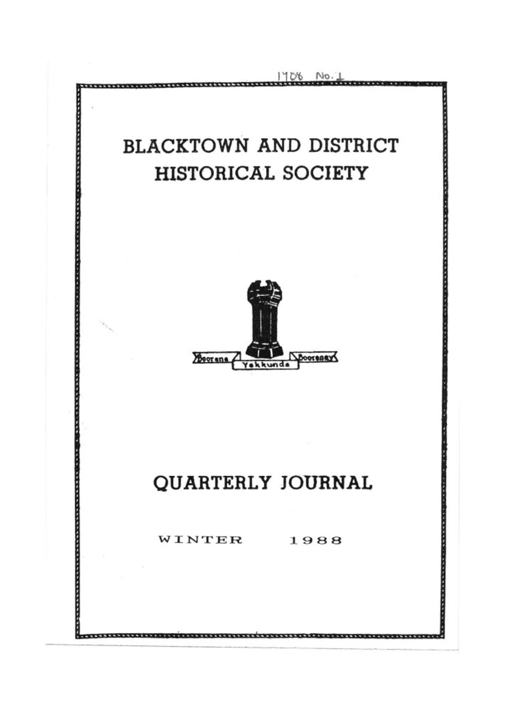 Quarterly Journal, Winter 1988