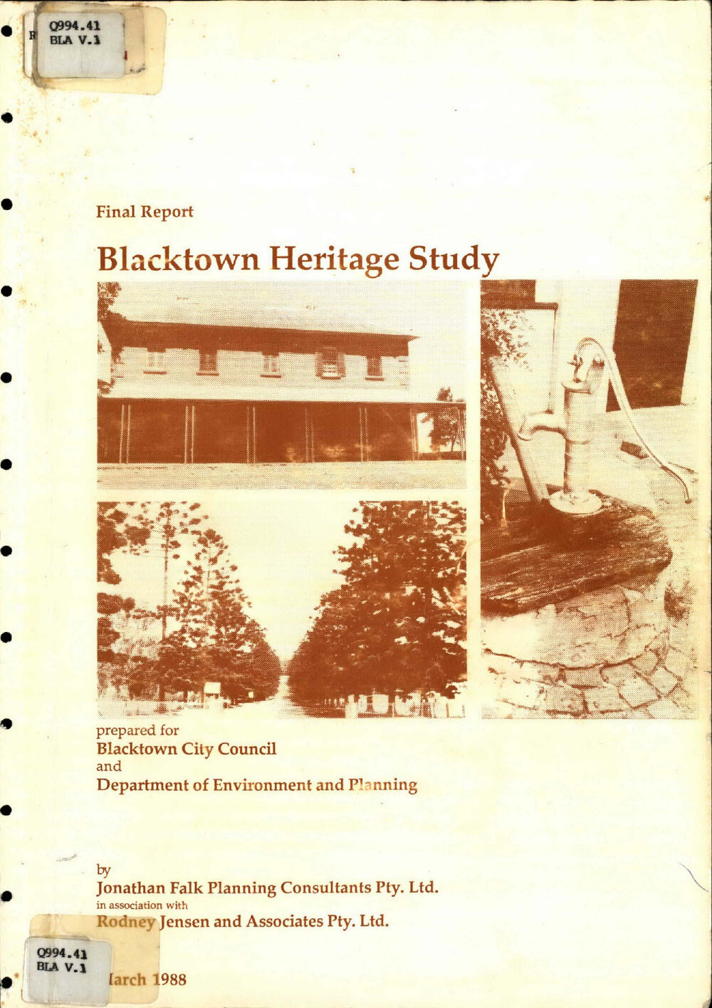 Blacktown Heritage Study Final Report, 1988