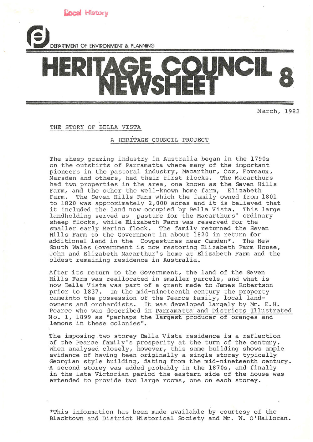 The Story of Bella Vista, 1982