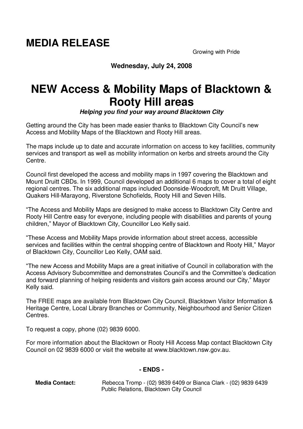 Launch of Access and Mobility Maps, 2008