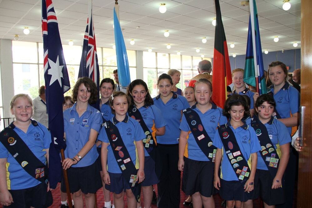 Group of Girl Guides Australia at Bowman Hall, Blacktown
