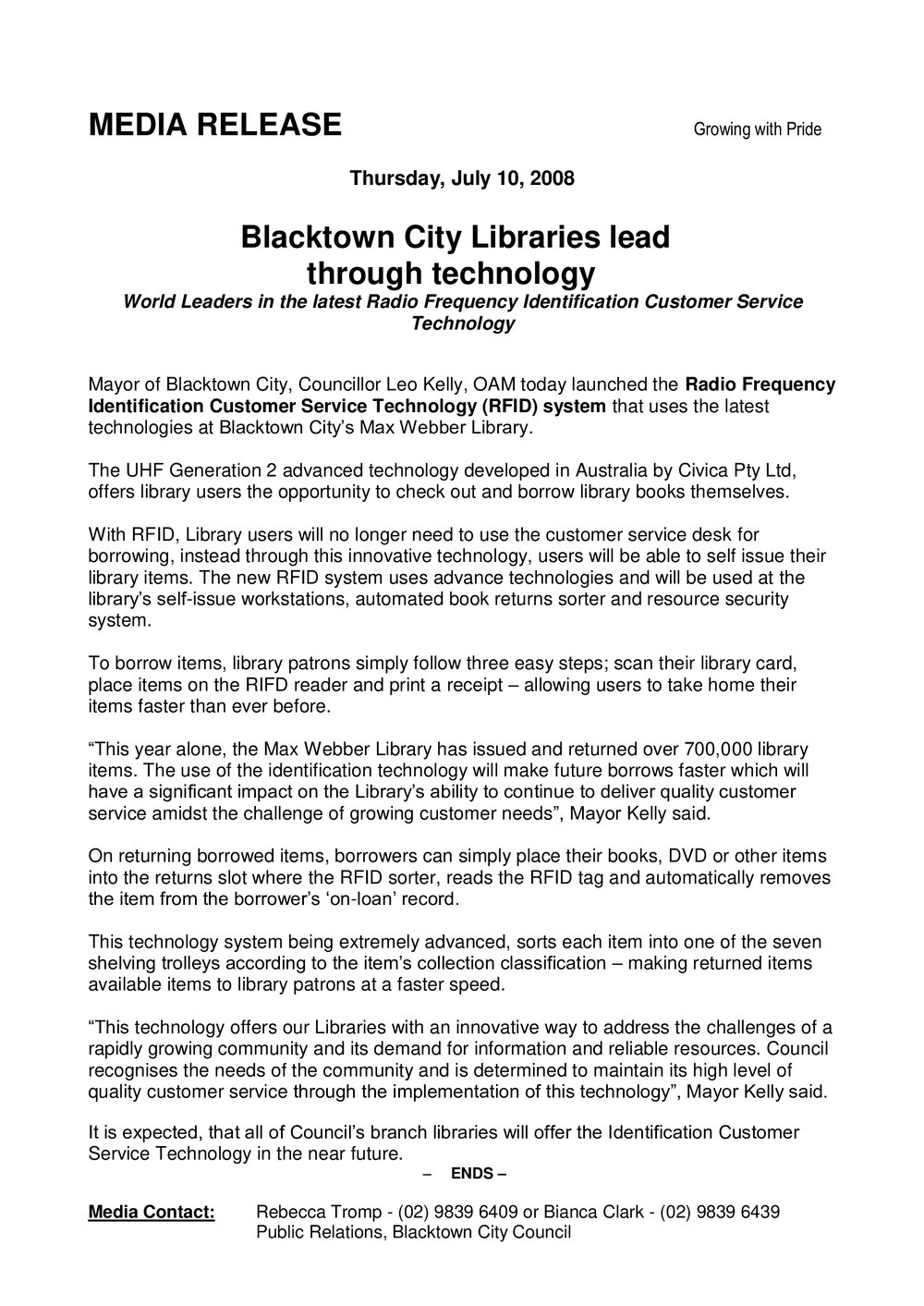 Max Webber Library RFID Launch, 2008