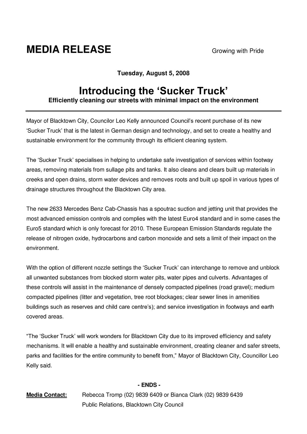 Introducing the 'Sucker Truck', 2008