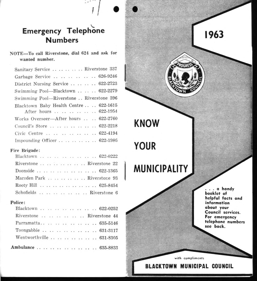 Blacktown Municipal Council Information Booklet, 1963