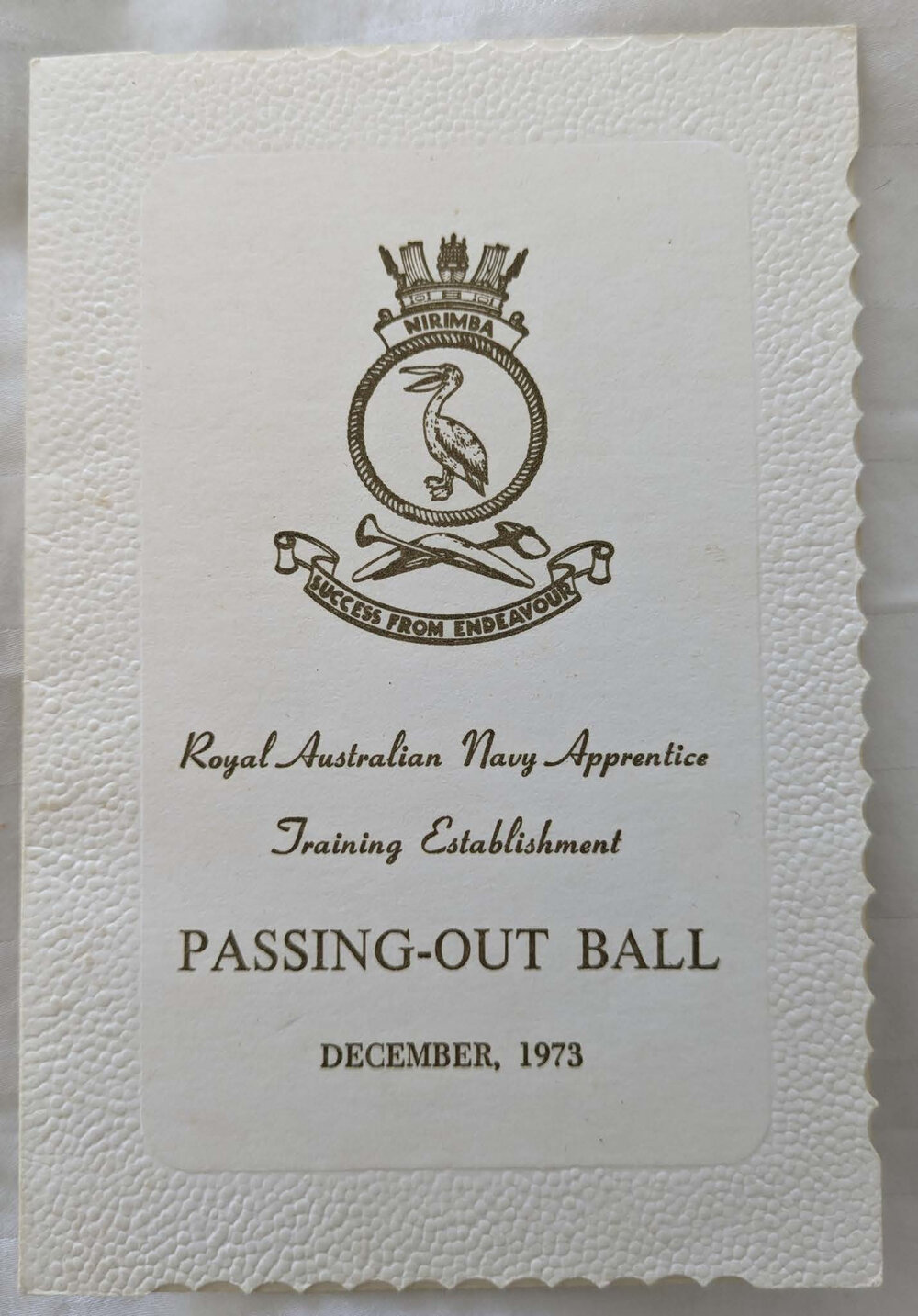 Royal Australian Navy Apprentice Training Establishment, Passing Out Ball, December 1973