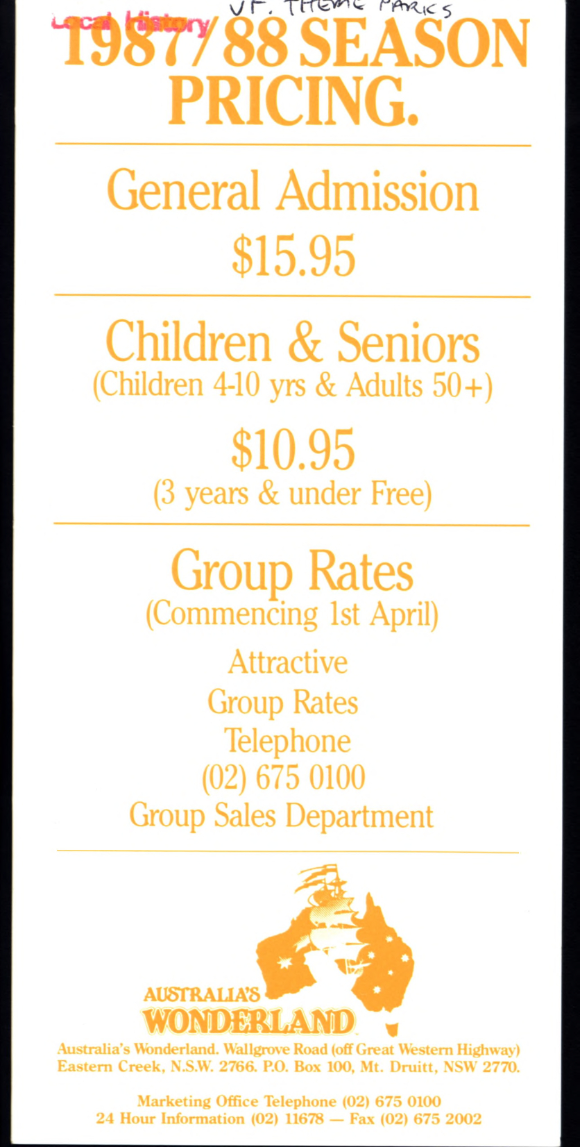 Australia's Wonderland, 1987-1988