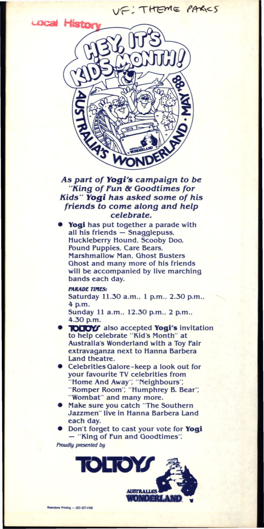 Australia's Wonderland Pamphlet, 1988