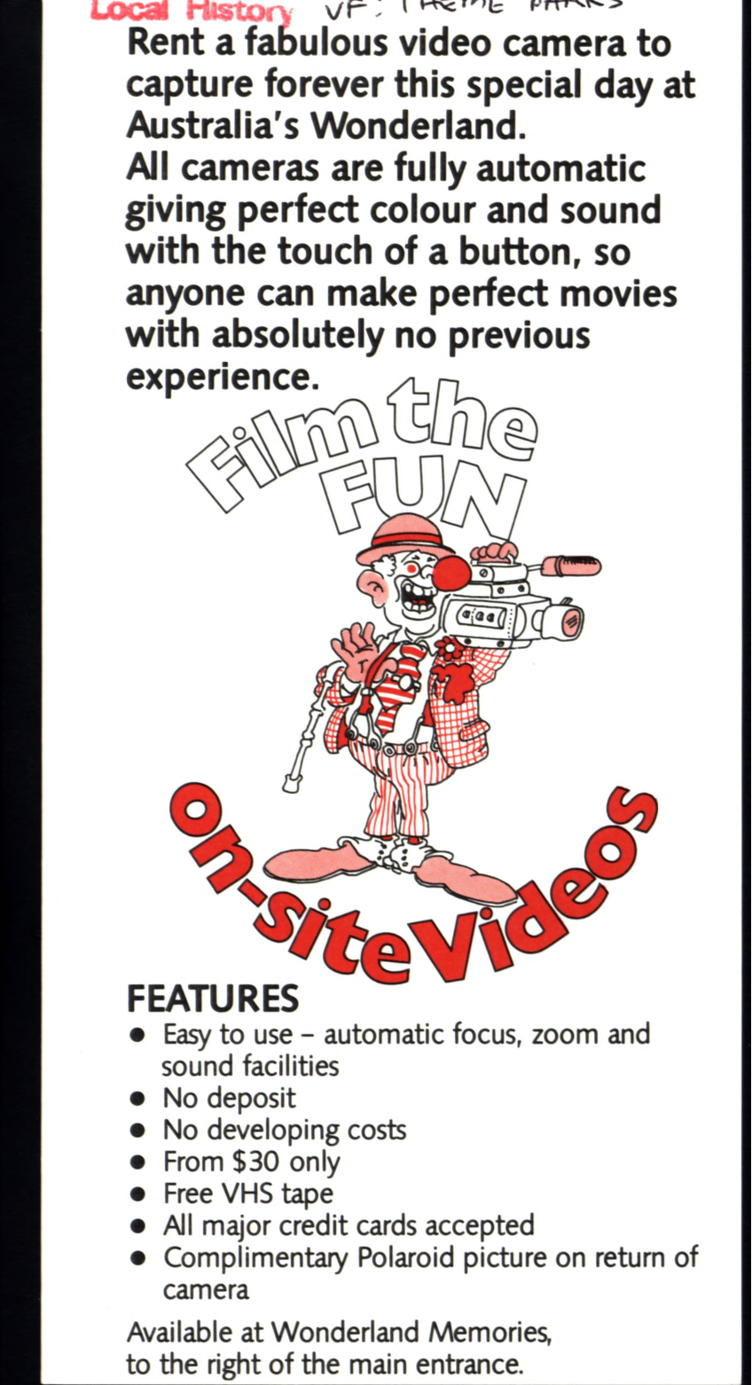 Australia's Wonderland Video Camera Rental, n.d.