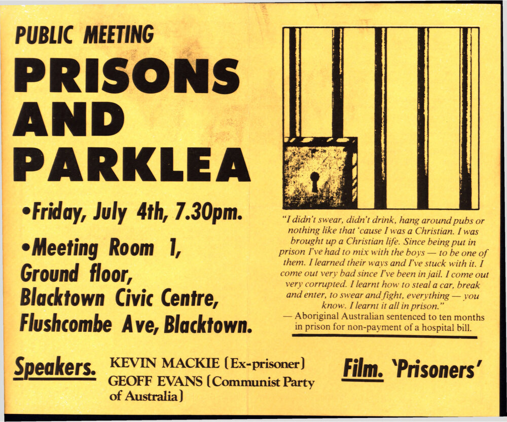 Public meeting on the Establishment of a Prison at Parklea, c1980