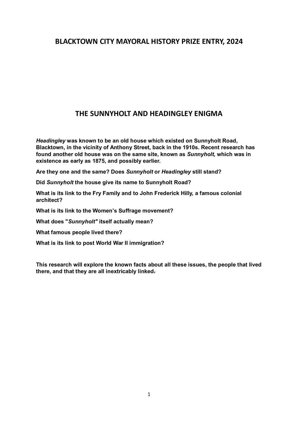 The Sunnyholt and Headingley Enigma - Les Tod