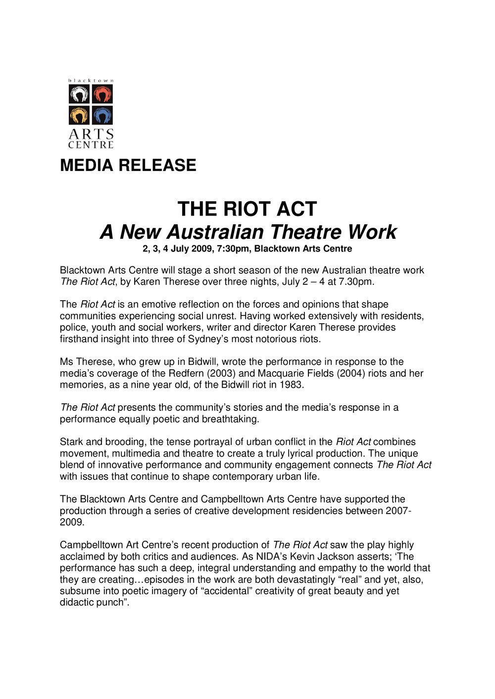 The Riot Act, 2009