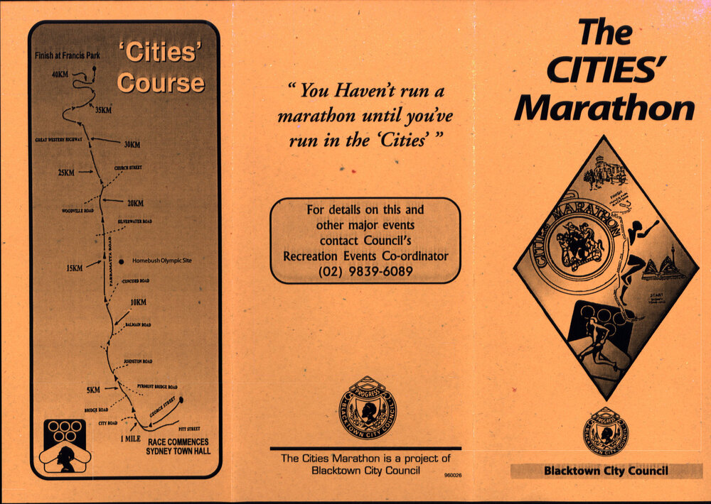 The Cities' Marathon information flyer