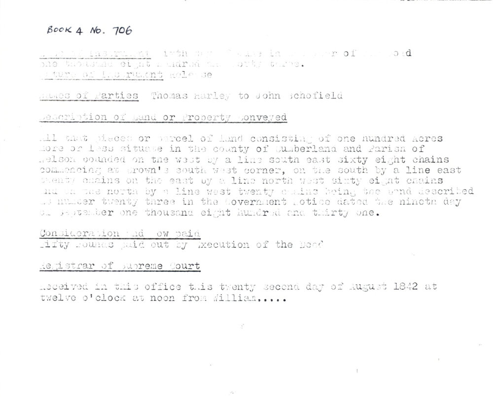 Thomas Harley Sale of Land to John Schofield