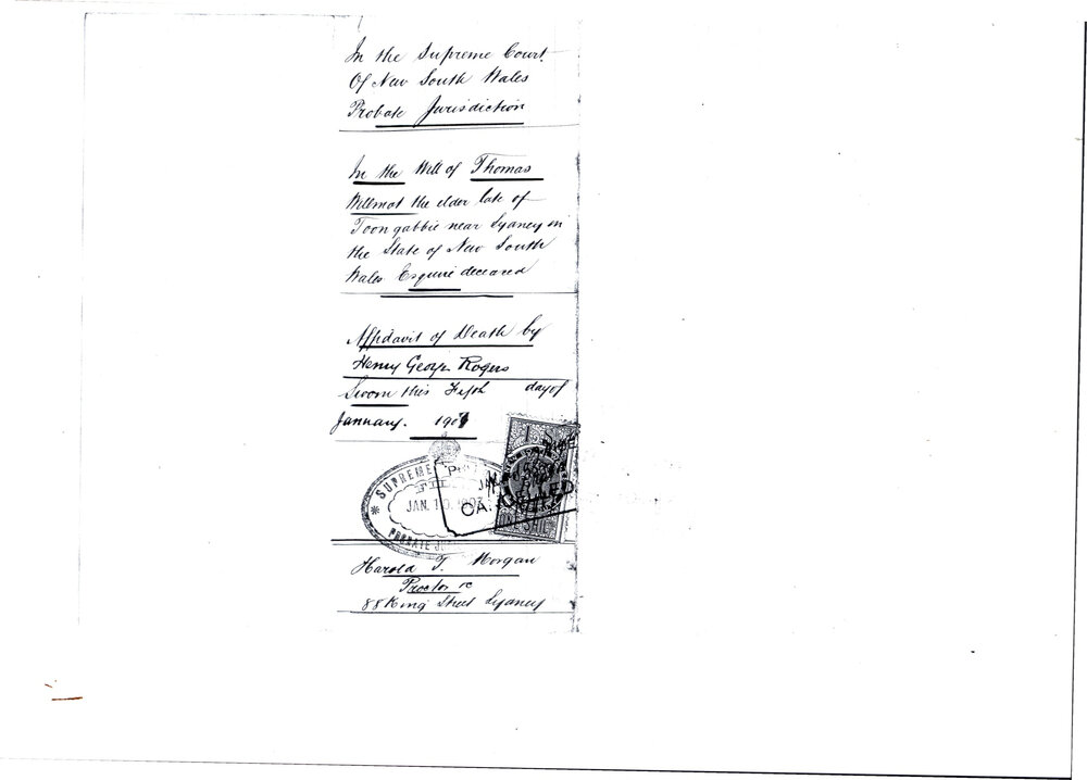 Thomas Willmot - Last Will and Testament and Probate, 1890-1907