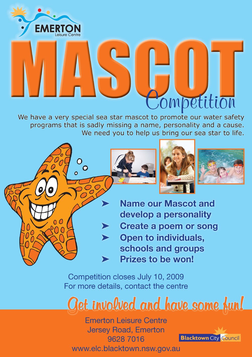 Mascot competition, Emerton Leisure Centre
