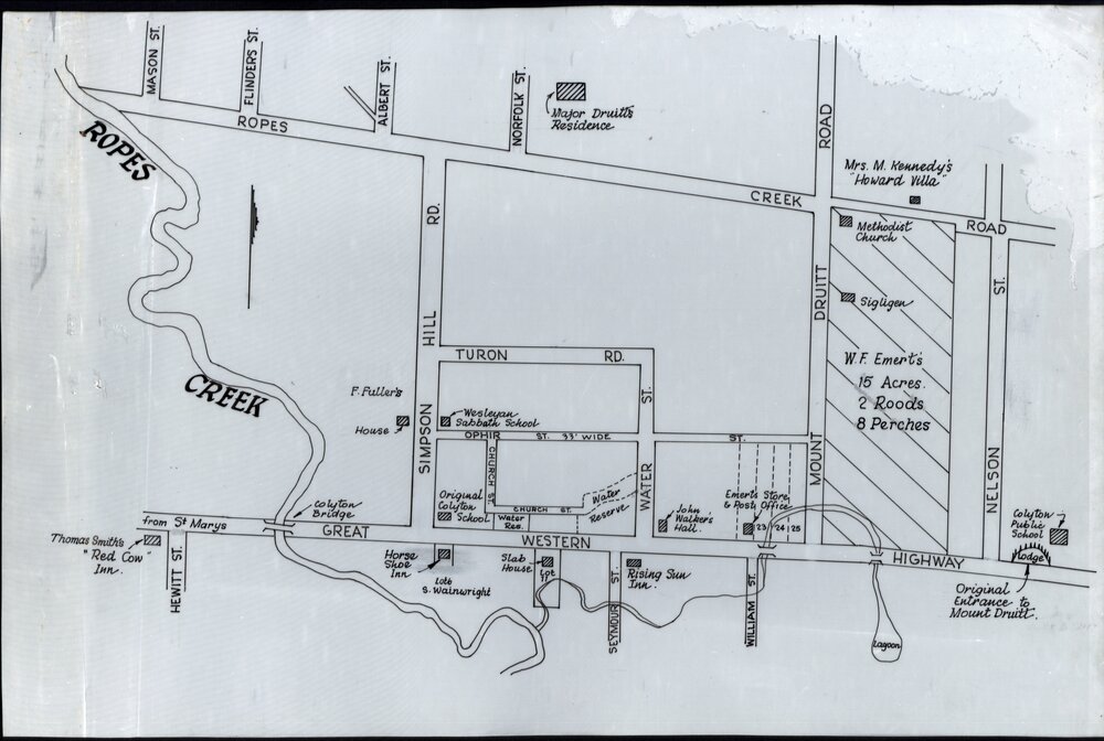Mount Druitt - Map Showing Key Landmarks