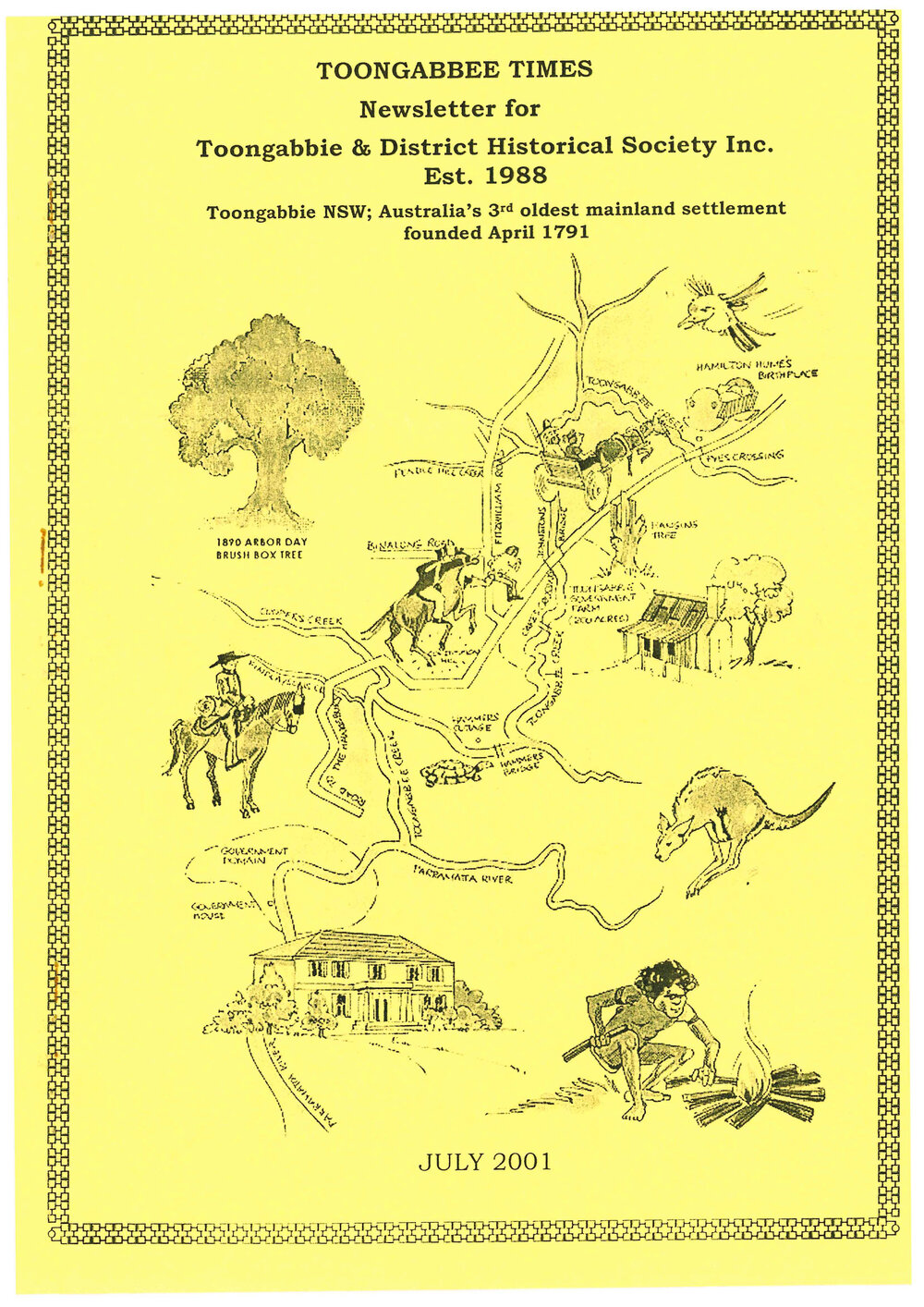 Toongabbee Times, Toongabbie &amp; District Historical Society Newsletter, July 2001