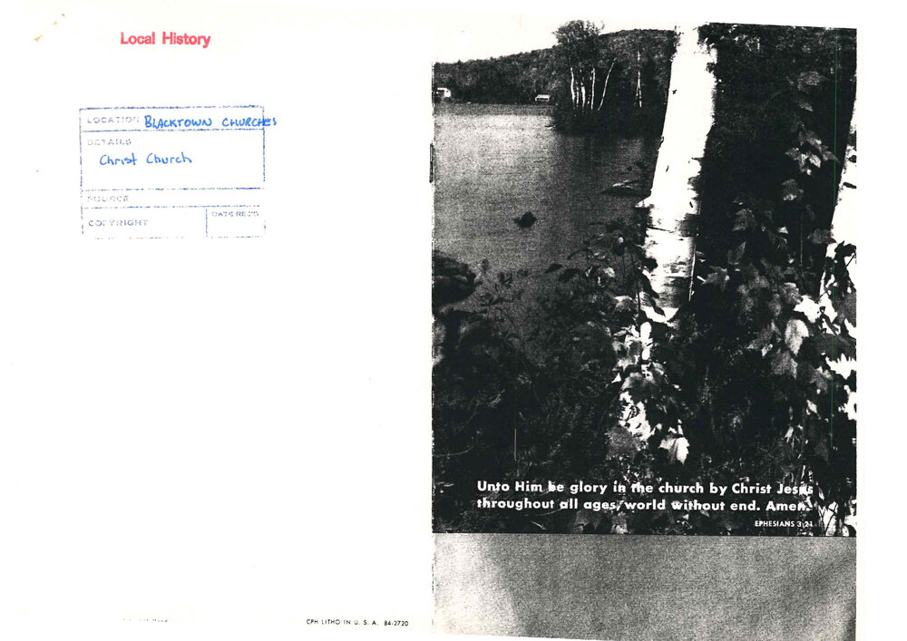 Order of Service for the Dedication of the Church and Parish Hall of Christ Church Blacktown, 1970