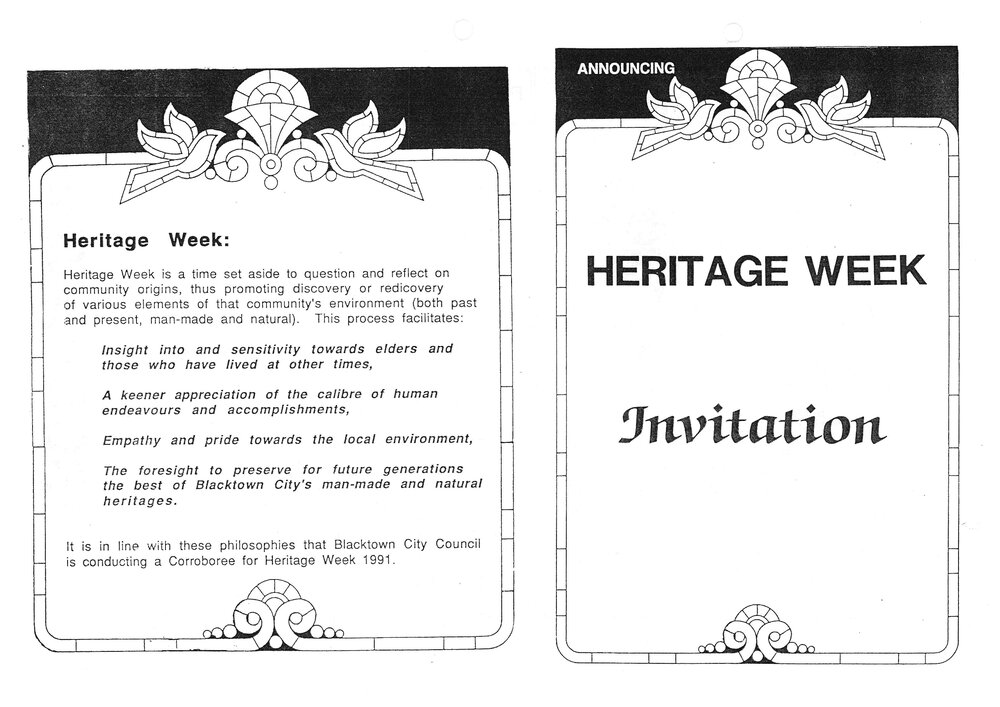 Heritage Week Invitation and Programme, 1991 