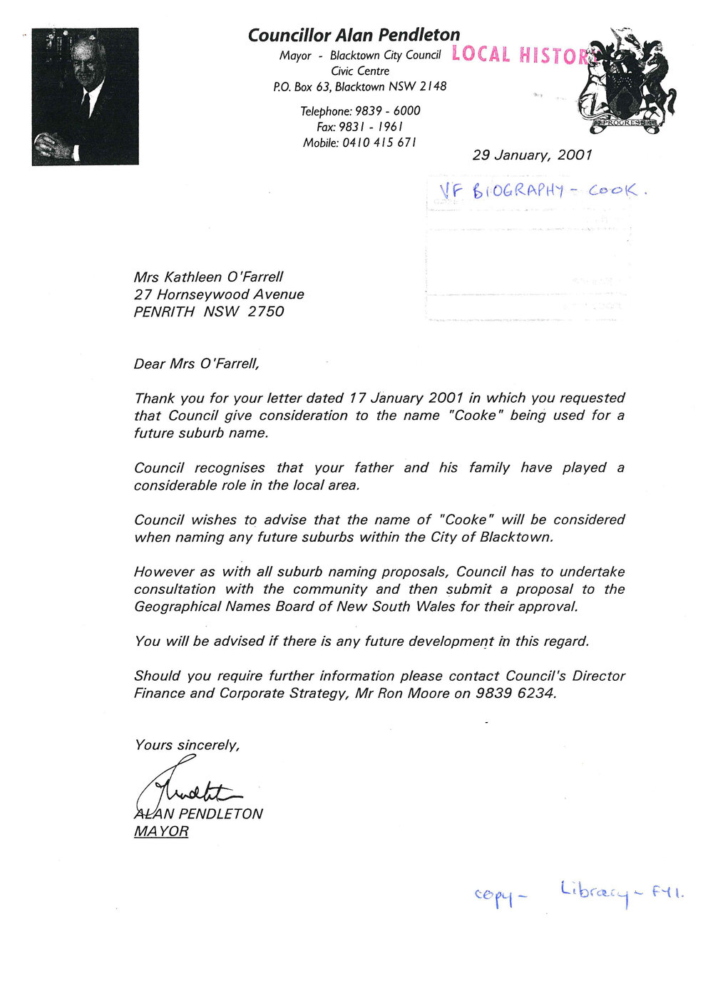 The Cooke Family  Mountainview, Woodstock Avenue, Mount Druitt, 2001