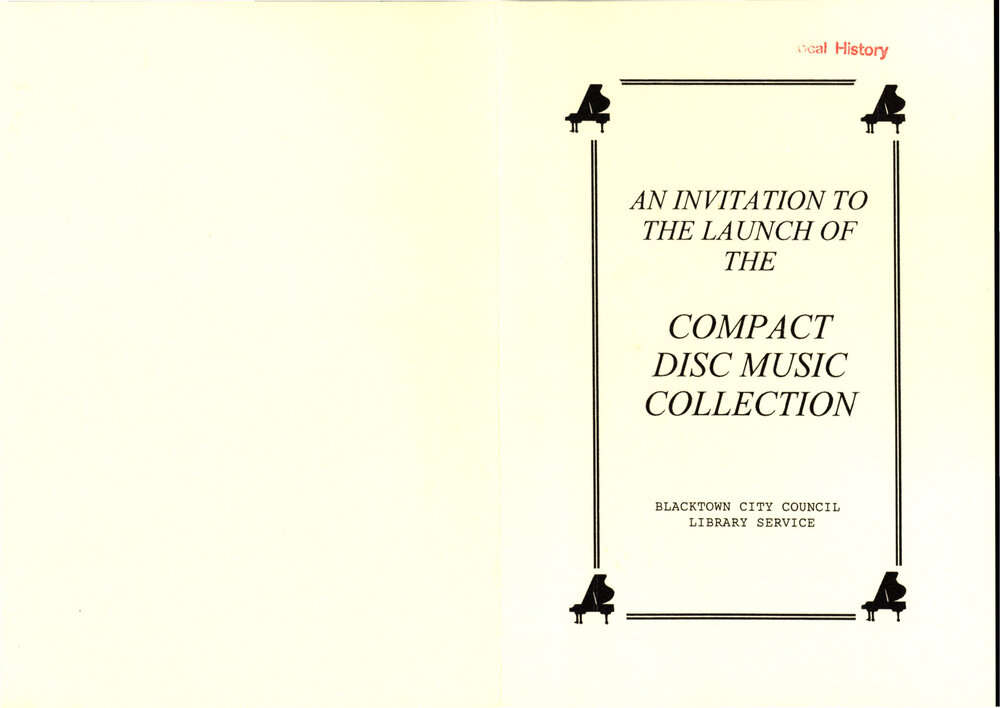 An Invitation to the Launch of the Compact Disc (CD) Music Collection, 1993