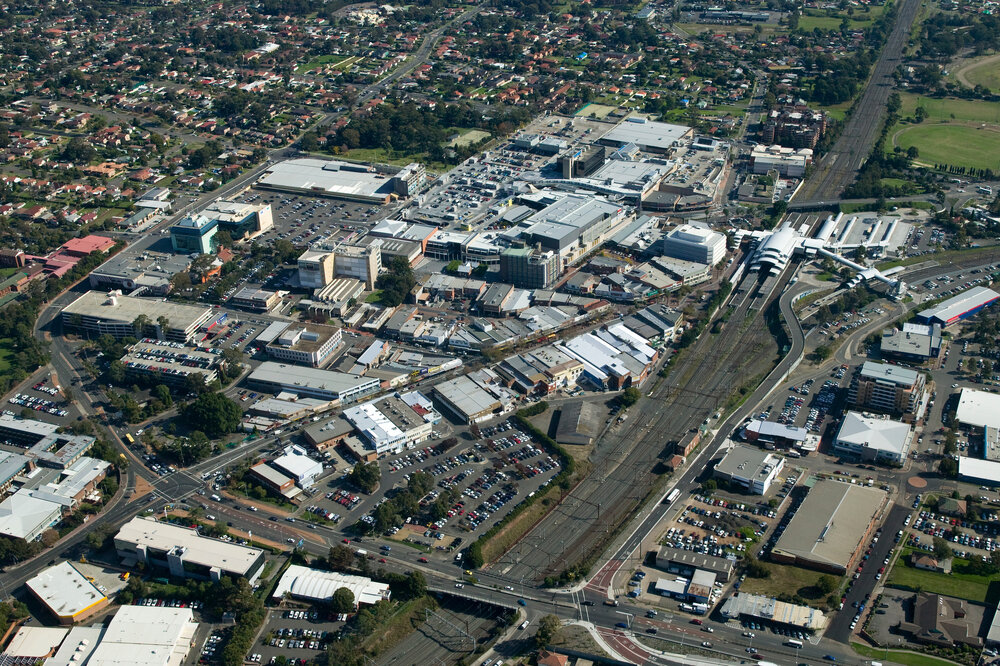Aerial view of Blacktown CBD, 2008