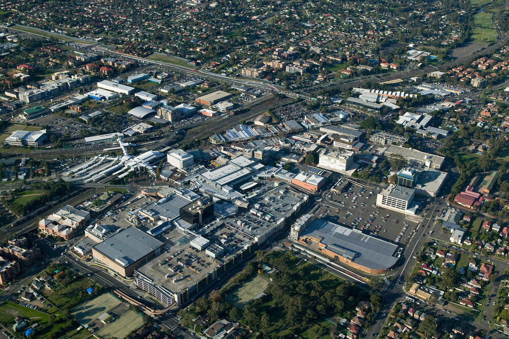 Aerial view of Blacktown CBD, 2008