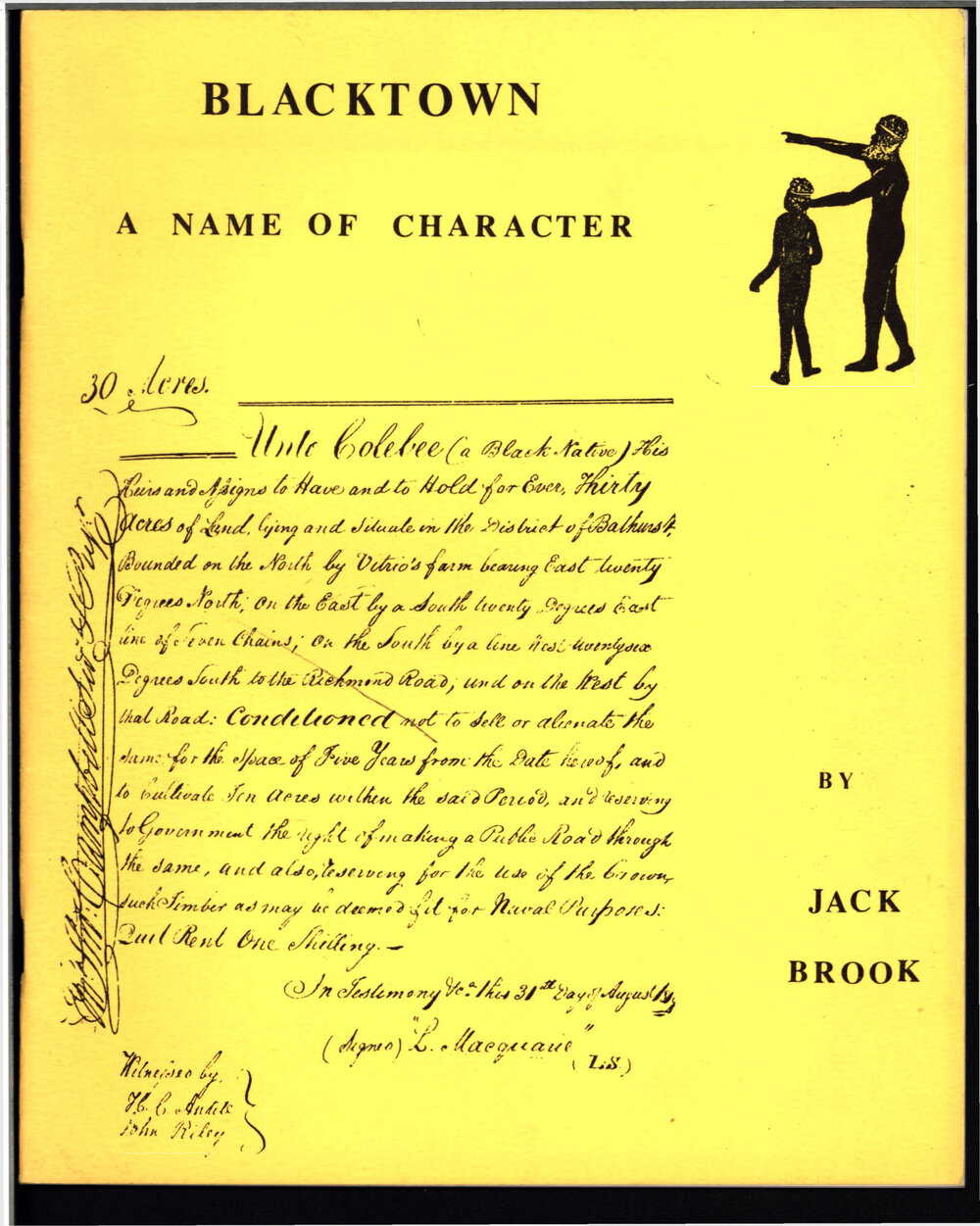 Blacktown a name of character by Jack Brook, 1983