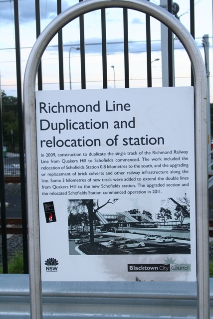 Sign at Schofields railway station
