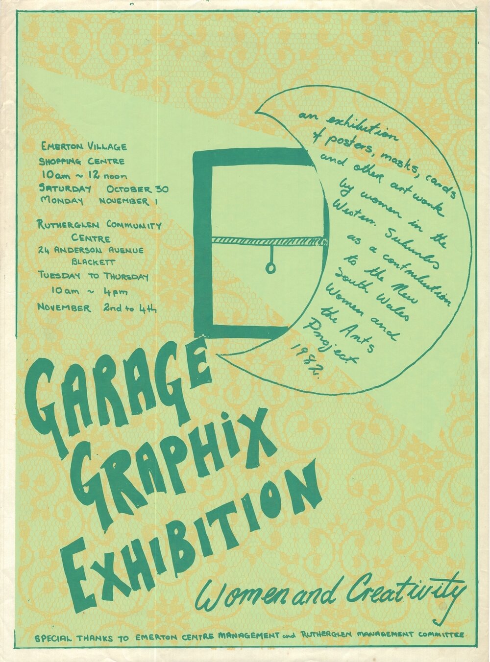 Garage Graphix Exhibition - Women and Creativity, 1982