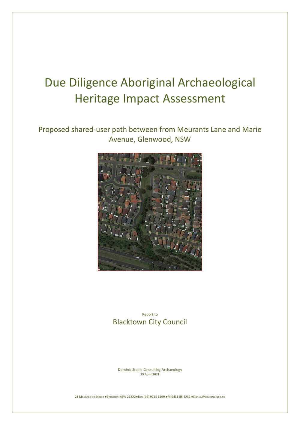 Caddies Creek, Glenwood - Due Diligence Aboriginal Archaeological Heritage Impact Assessment